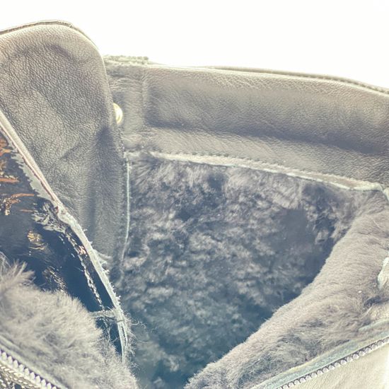 Ботинки Lab Milano черные кожаные МЕХ - фото 7, ZN1290 LAB