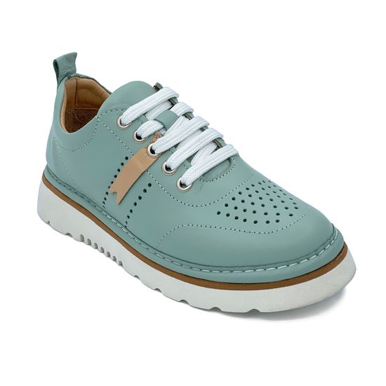 Полуботинки Lab Milano летние мятного цвета кожаные - фото 2, 510 LAB MENTOL