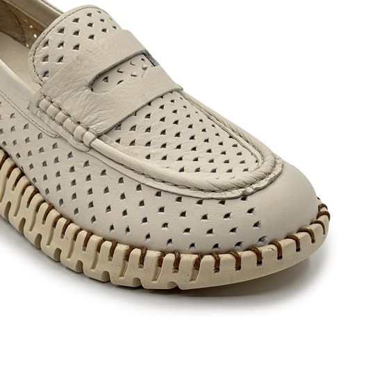 Лоферы Nila Nila светло-розовые кожаные с перфорацией - фото 6, ES025YA-165 NIL ROSA