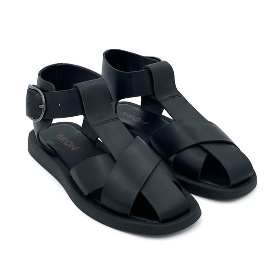Сандалии Tuffoni кожаные черные - фото 7, 5223043LL TUF