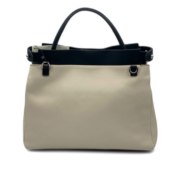 Сумка Renato Angi бежевая с черным верхом кожаная - фото 3, 2604336 RA BEIGE NERO