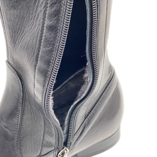 Сапоги Giorgio Piergentili черные кожаные МЕХ - фото 5, 