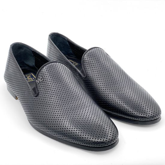 Лоферы Mirko Ciccioli кожаные черные с перфорацией - фото 7, 