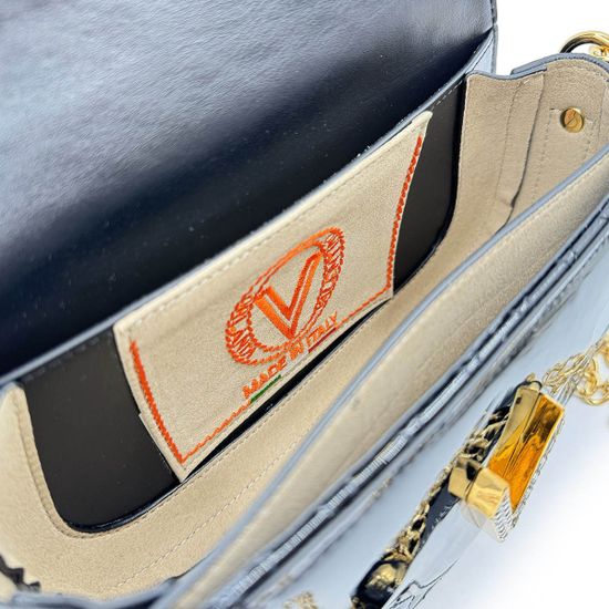 Сумка-клатч Valentino Orlandi черная из ламинированной кожи - фото 5, 