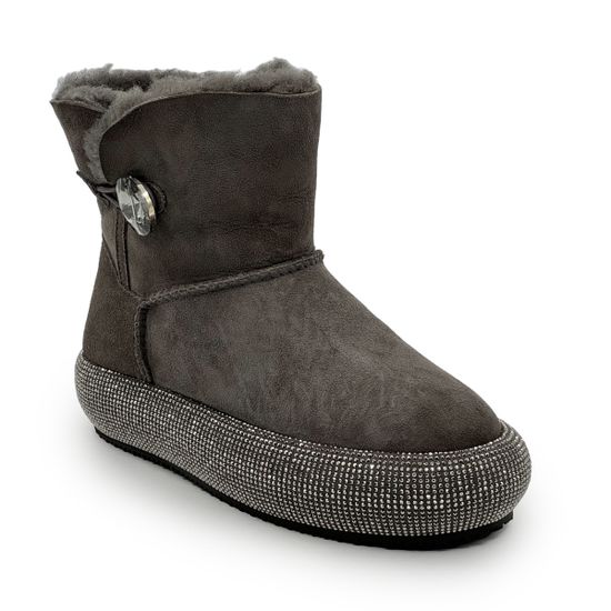 Ботинки угги TUFFONI серые замшевые на меху - фото 2, 1024047VF TUF GRIGIO