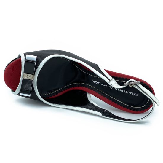 Босоножки Gerardino di Maggio черно-белые кожаные - фото 5, 