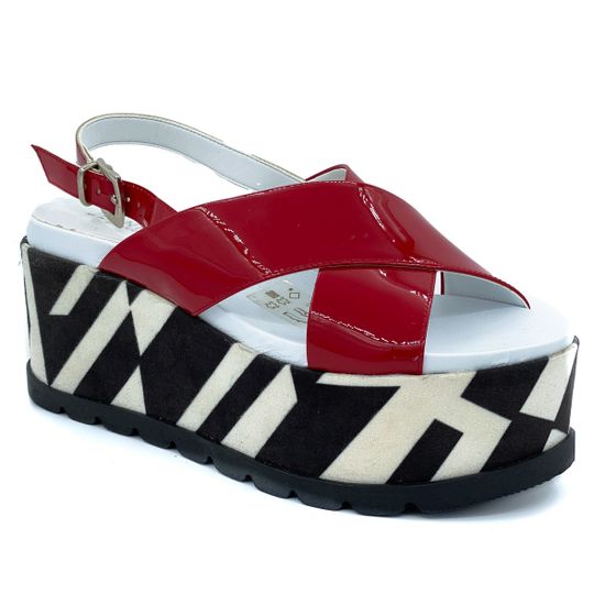 Босоножки Jeannot красные из лакированной кожи - фото 2, 