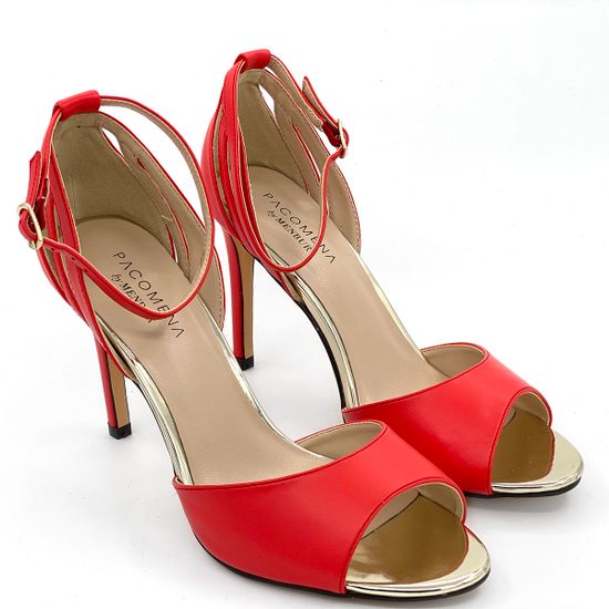 Босоножки Pacomena красные кожаные - фото 7, 