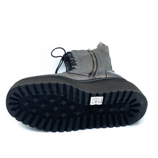 Ботинки Fru.it серебряные кожаные Байка - фото 4, 