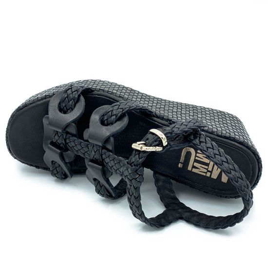 Босоножки Mimmu черные кожаные - фото 5, FGODIVA-3 MIM