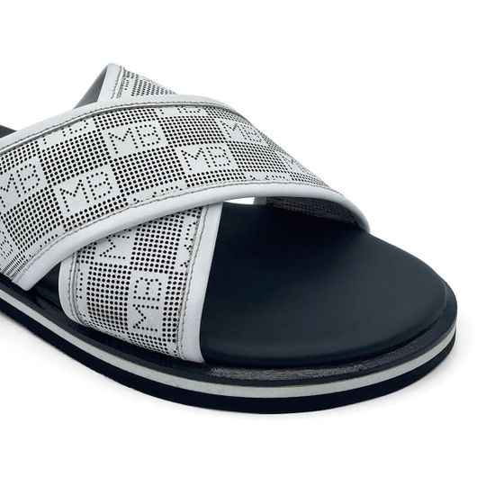 Шлепанцы Mario Bruni белые кожаные - фото 6, 1336 MB MORO