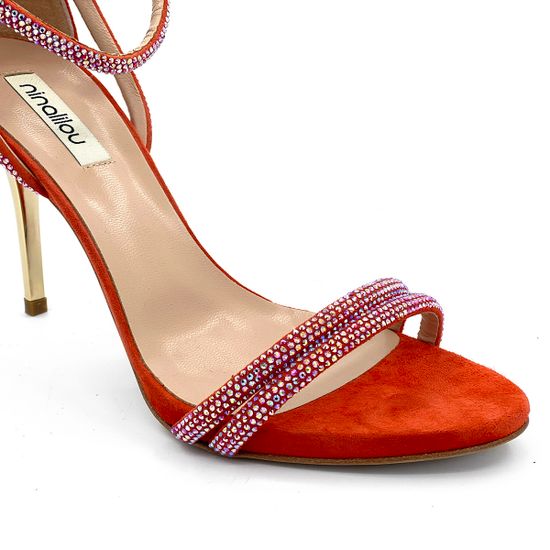 Босоножки Nina Lilou замшевые красные - фото 6, 