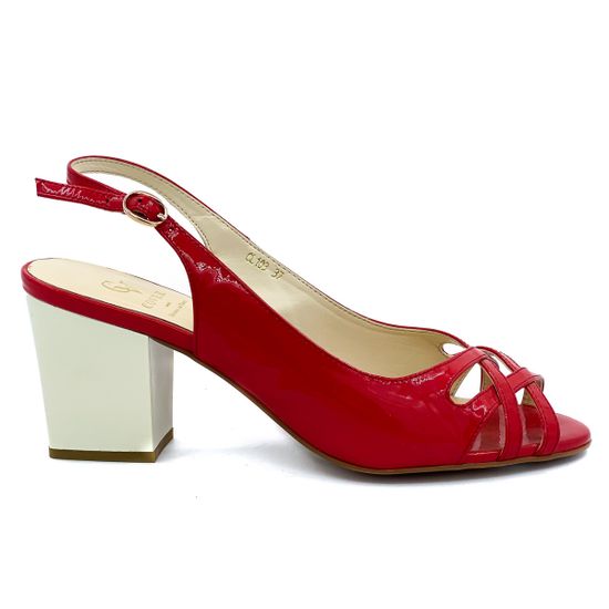 Босоножки Cover красные из лакированной кожи - фото 1, 