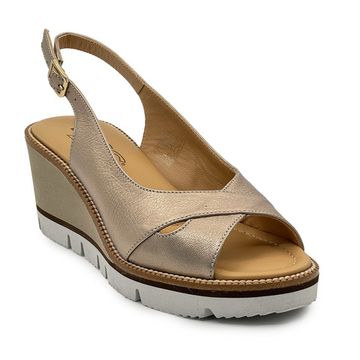 Босоножки Donna Soft кожаные золотые - фото 2, DS2290 DS