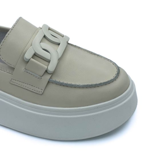 Лоферы Cover бежевые кожаные - фото 6, 170527 COV