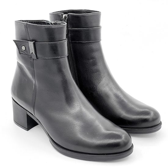 Ботинки Cover черные кожаные МЕХ - фото 7, 54M COV