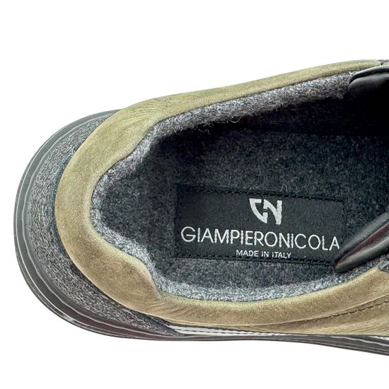 Полуботинки GIAMPIERONICOLA черные/зеленые кожа/нубук на шерстяной байке - фото 7, 45011A GPN VERDE