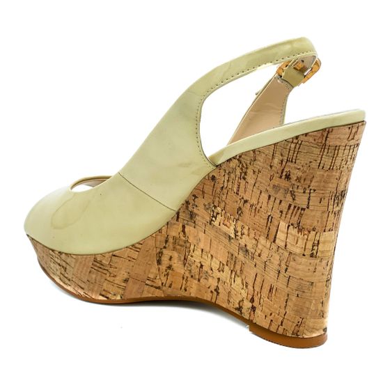 Босоножки Cover бежевые из лакированной кожи - фото 3, 