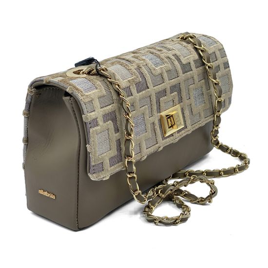 Сумка NILANILA замша/кожа бежевая к артикулу VICTORIA-VL - фото 1, 