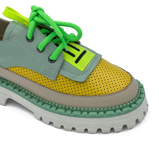 Полуботинки Lab Milano разноцветные кожаные на шнурочках - фото 6, 23090 LAB MULT