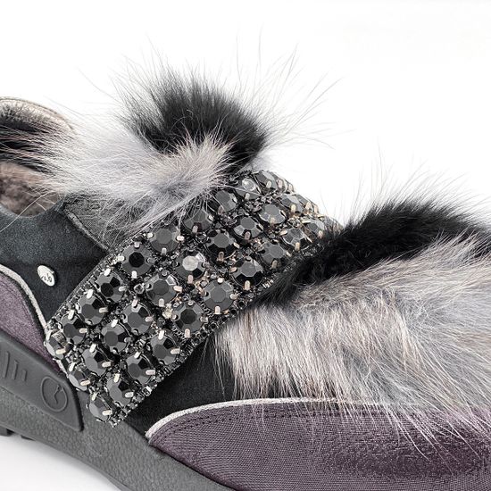 Ботинки Lab Milano черные МЕХ комбинация кожи и замши - фото 6, C86102 LAB