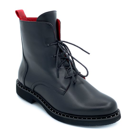 Ботинки Cover черно-красные кожаные демисезонные - фото 2, 