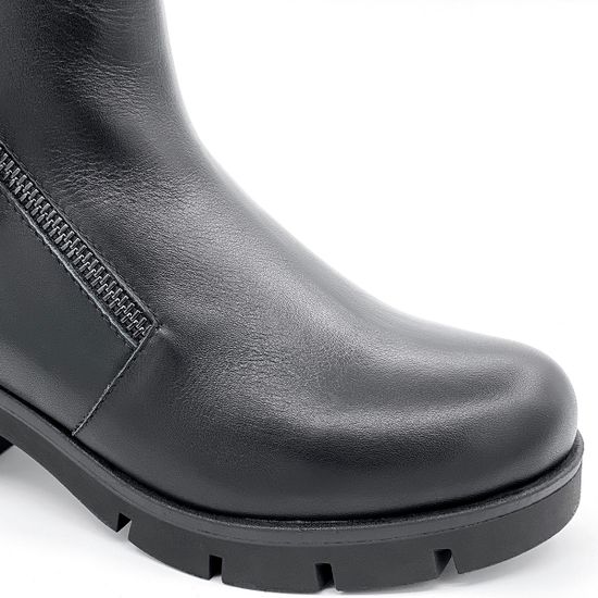 Ботинки Cover черные кожаные МЕХ - фото 6, 