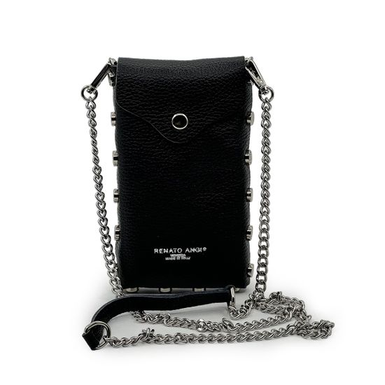 Мини-Сумка кросс-боди Renato Angi черная кожаная - фото 2,