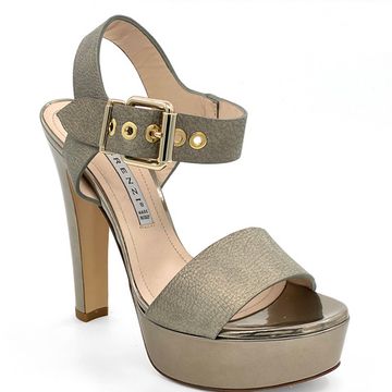 Босоножки Renzi кожаные серебряные на платформе - фото 2, 524200 RZ