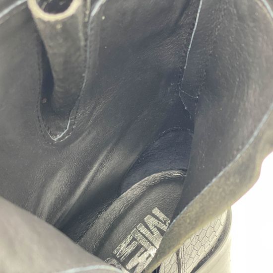 Ботинки Mimmu черные кожаные Байка тиснение под крокодила - фото 7, E228E2 MIM COCCO