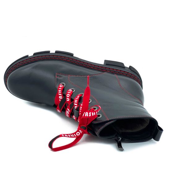 Ботинки Cover черные кожаные Байка - фото 5, 46783-1 COV