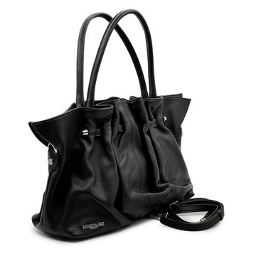 Сумка Renato Angi черная кожаная с текстильным клатчем - фото 2, 3505381 RA NERO