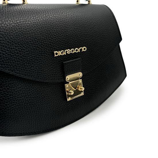 Сумка Di Gregorio черная кожаная - фото 4, 8907 DG NERO