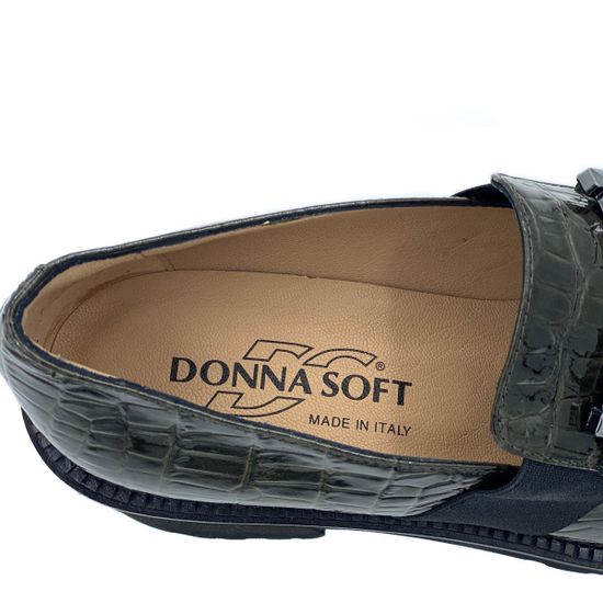 Лоферы Donna Soft зеленые из лакированной кожи тиснение под крокодила - фото 7, DS1571 DS EMERALD