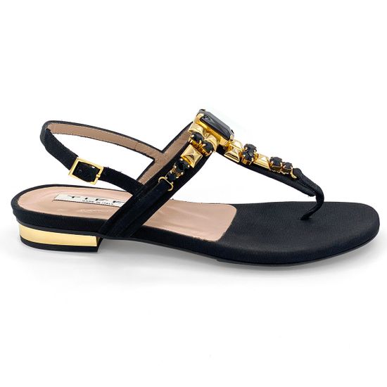 Босоножки Tiffi черные текстильные - фото 1, 