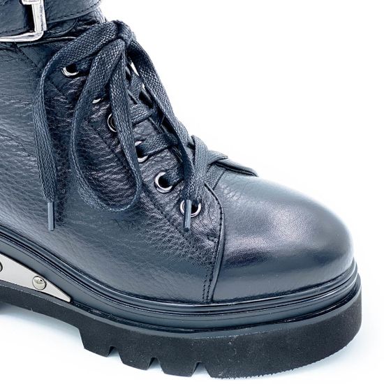 Ботинки Gianni Renzi черные кожаные МЕХ - фото 5, RS1089A GR