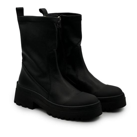 Ботинки  высокие TUFFONI черные кожаные на байке - фото 8, 3624015LB TUF