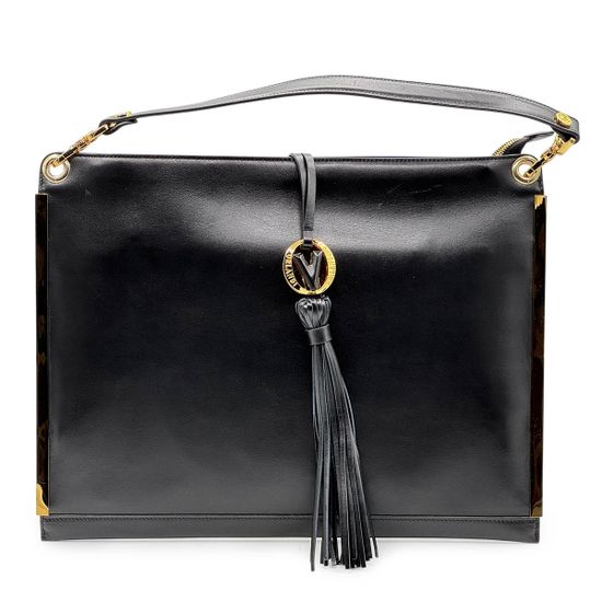 Сумка-папка Valentino Orlandi черная кожаная - фото 1, 7462 VO NERO
