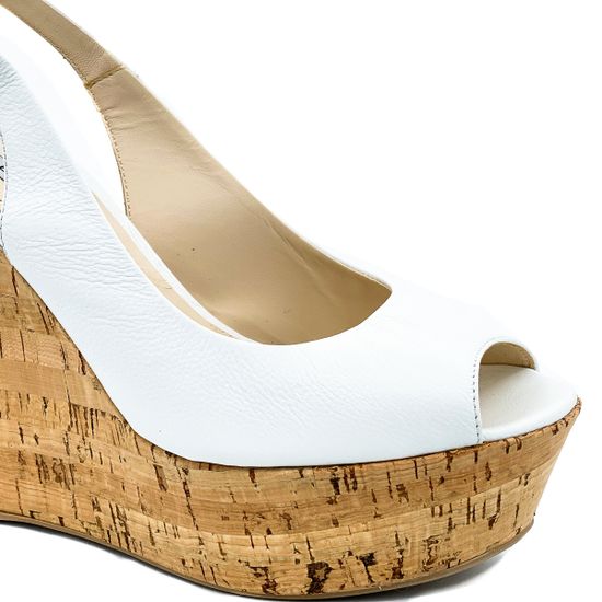 Босоножки Renzi кожаные белые на натуральной пробке - фото 6, 521006 RZ
