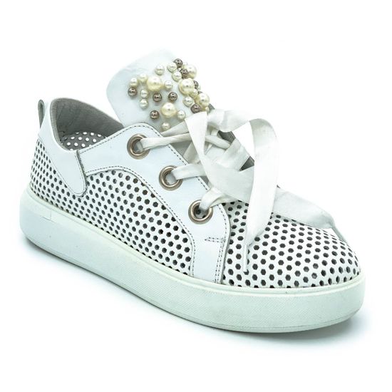 Кеды Cover белые кожаные - фото 2, 