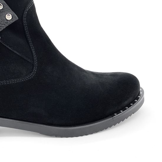 Полусапоги Cover черные замшевые МЕХ - фото 6, 