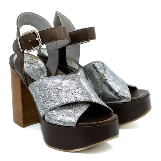 Босоножки Fru.it коричнево-серебряные - фото 7, 2952 FR