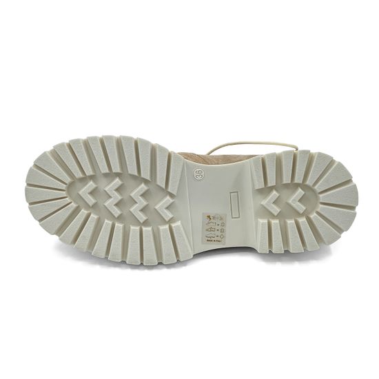 Полуботинки MIMMU замшевые бежевые со шнуровкой - фото 4, E007E2 MIM NUDE