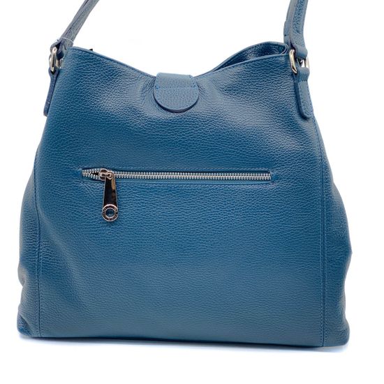 Сумка Di Gregorio синяя кожаная - фото 4, 