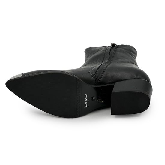 Ботильоны казаки NILA&NILA черные кожаные демисезонные - фото 4,