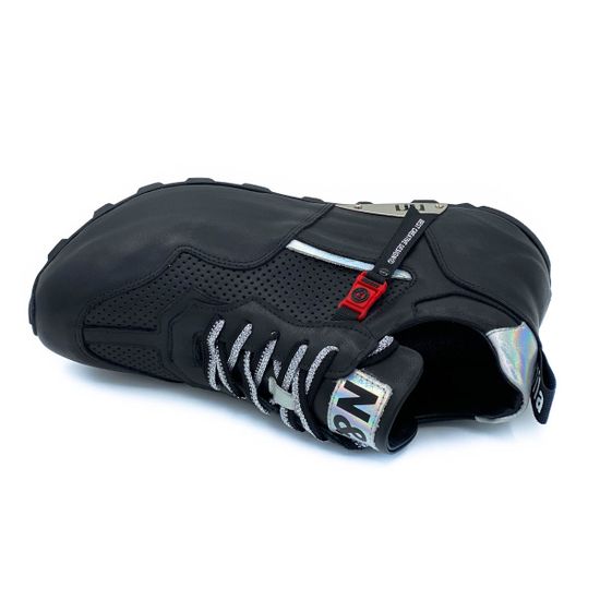 Кроссовки Nila&amp;Nila черные кожаные со сквозной перфорацией - фото 5, ZN10880 NIL NERO