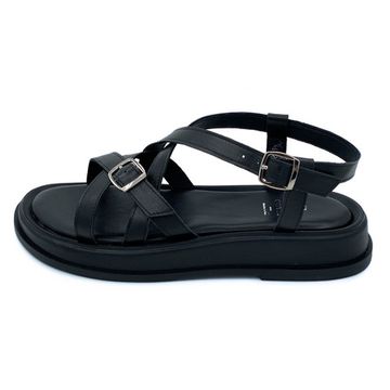 Босоножки Cover черные кожаные - фото 1, 1621-2 COV