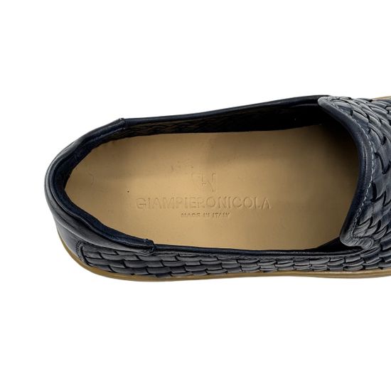 Слипоны GIAMPIERONICOLA синие кожаные плетеные - фото 7, 