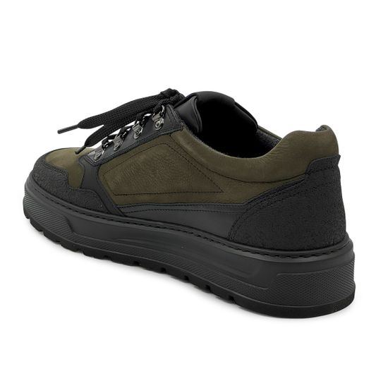 Полуботинки GIAMPIERONICOLA черные/зеленые кожа/нубук на шерстяной байке - фото 3, 45011A GPN VERDE