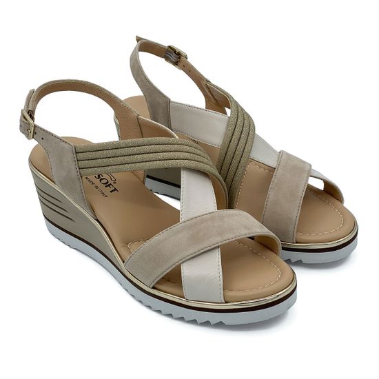 Босоножки Donna Soft бежевые замша/кожа - фото 7, DS1822 DS